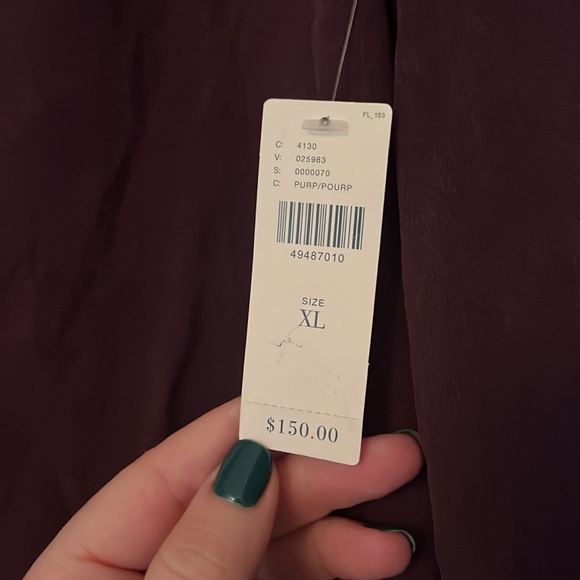 NWT plum dress with bell sleeves and open back - Picture 3 of 5